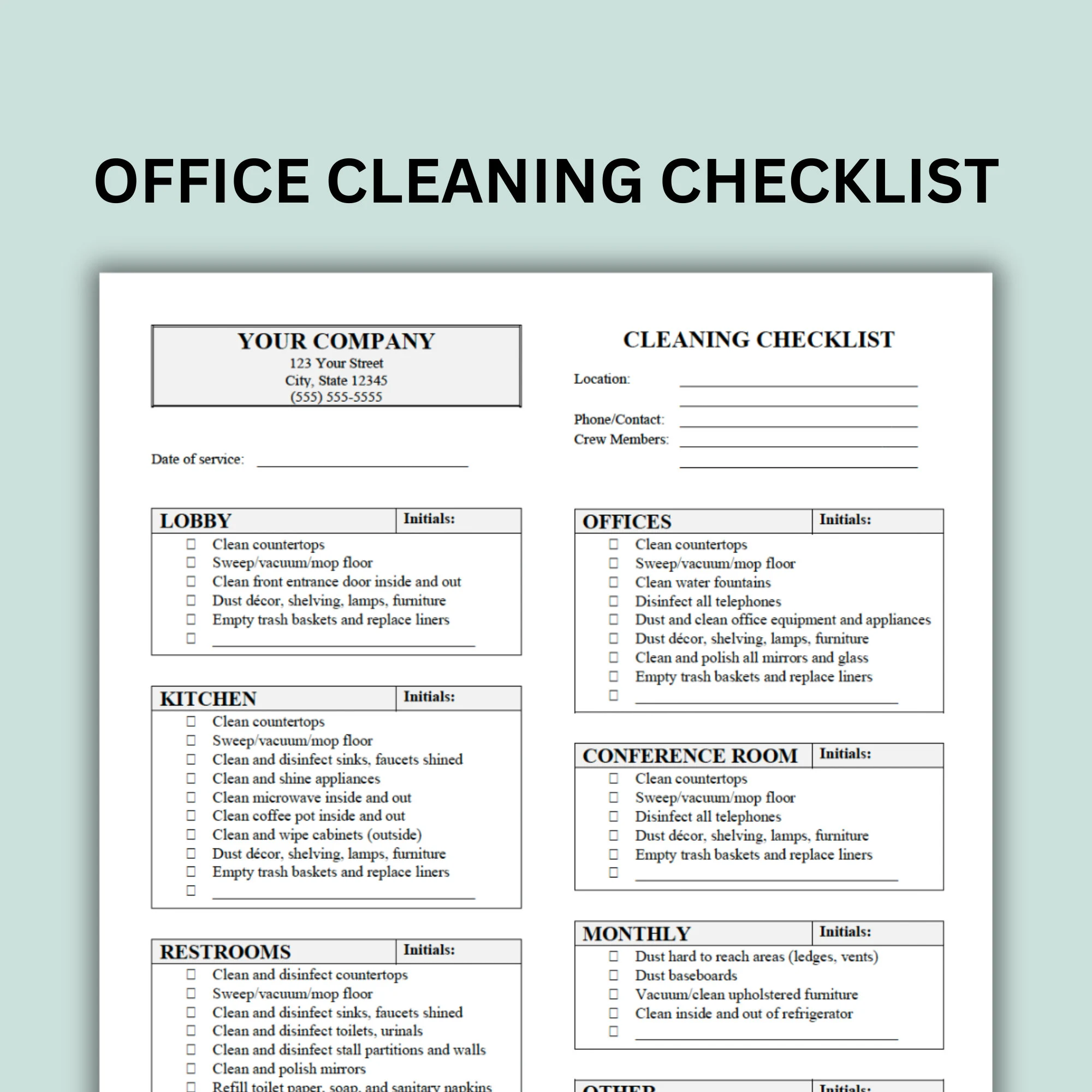 Office Cleaning Checklist for Businesses