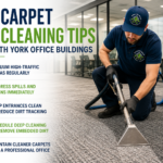 Carpet cleaning North York offices with a professional cleaner deep cleaning commercial office carpet